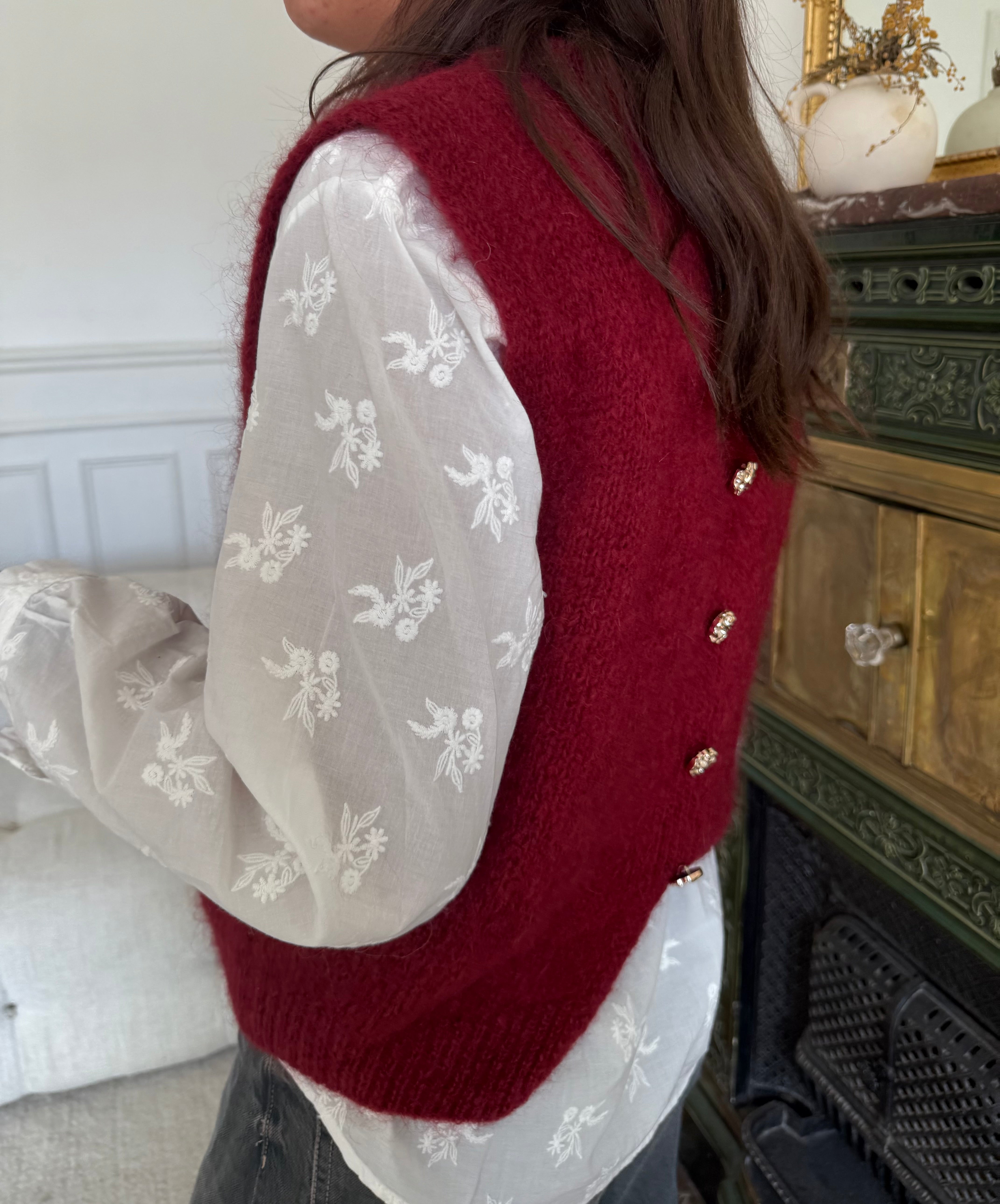 Pull mohair Jizelle Bordeaux taille unique