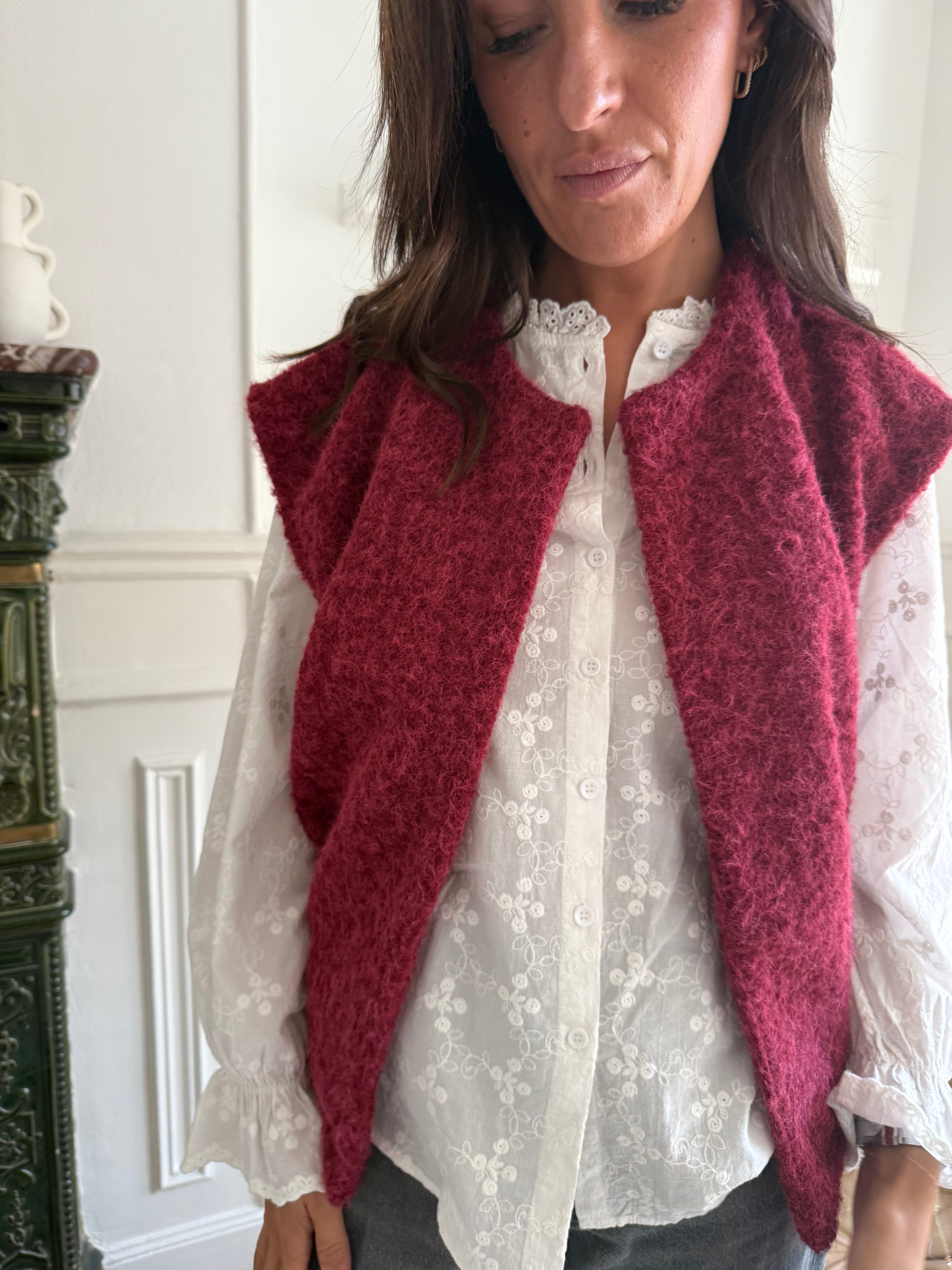 Gilet Jina Bordeaux taille unique