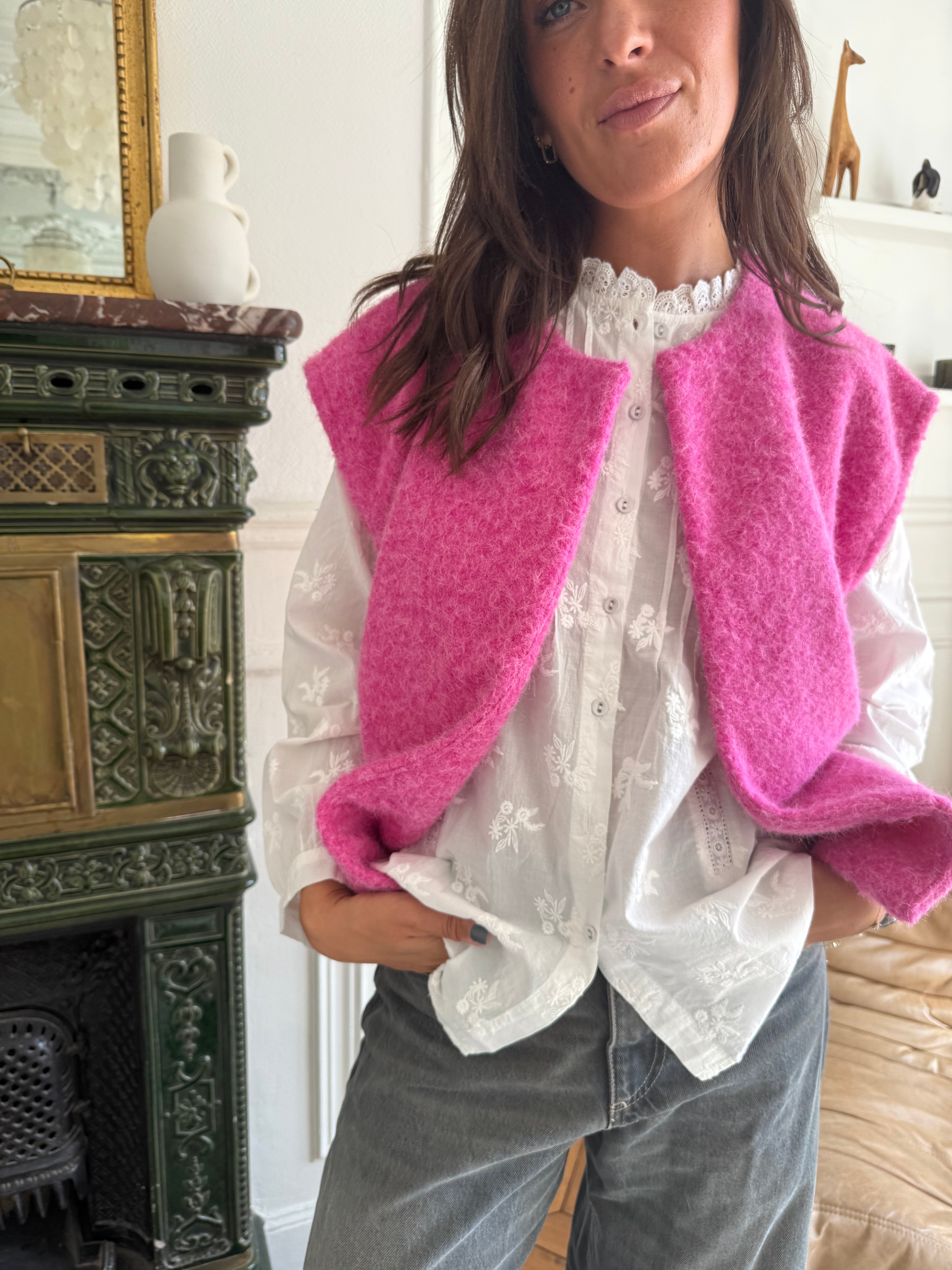 Gilet Jina Fushia taille unique