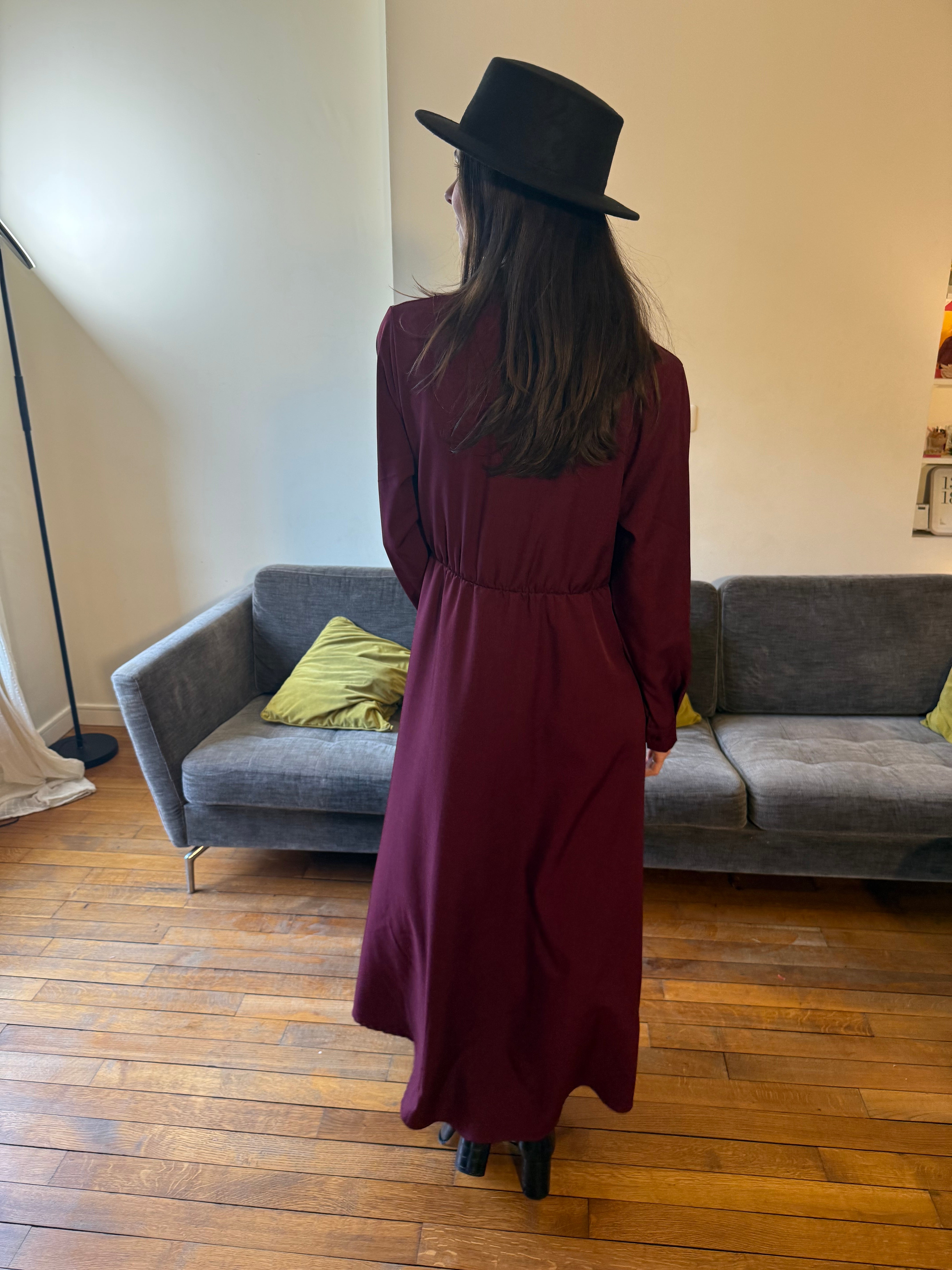 Robe portefeuille bordeaux