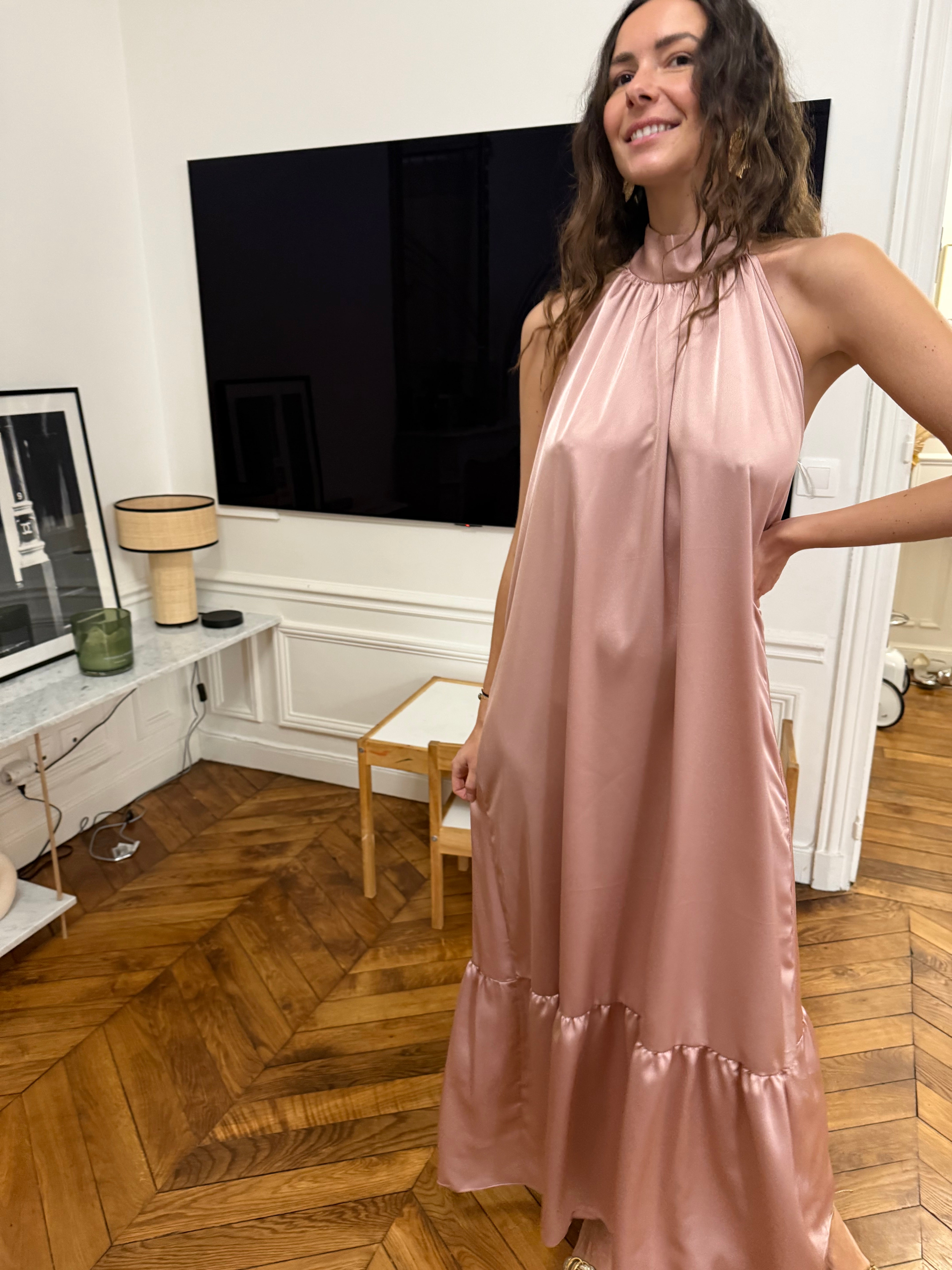 Robe Olga rose pale