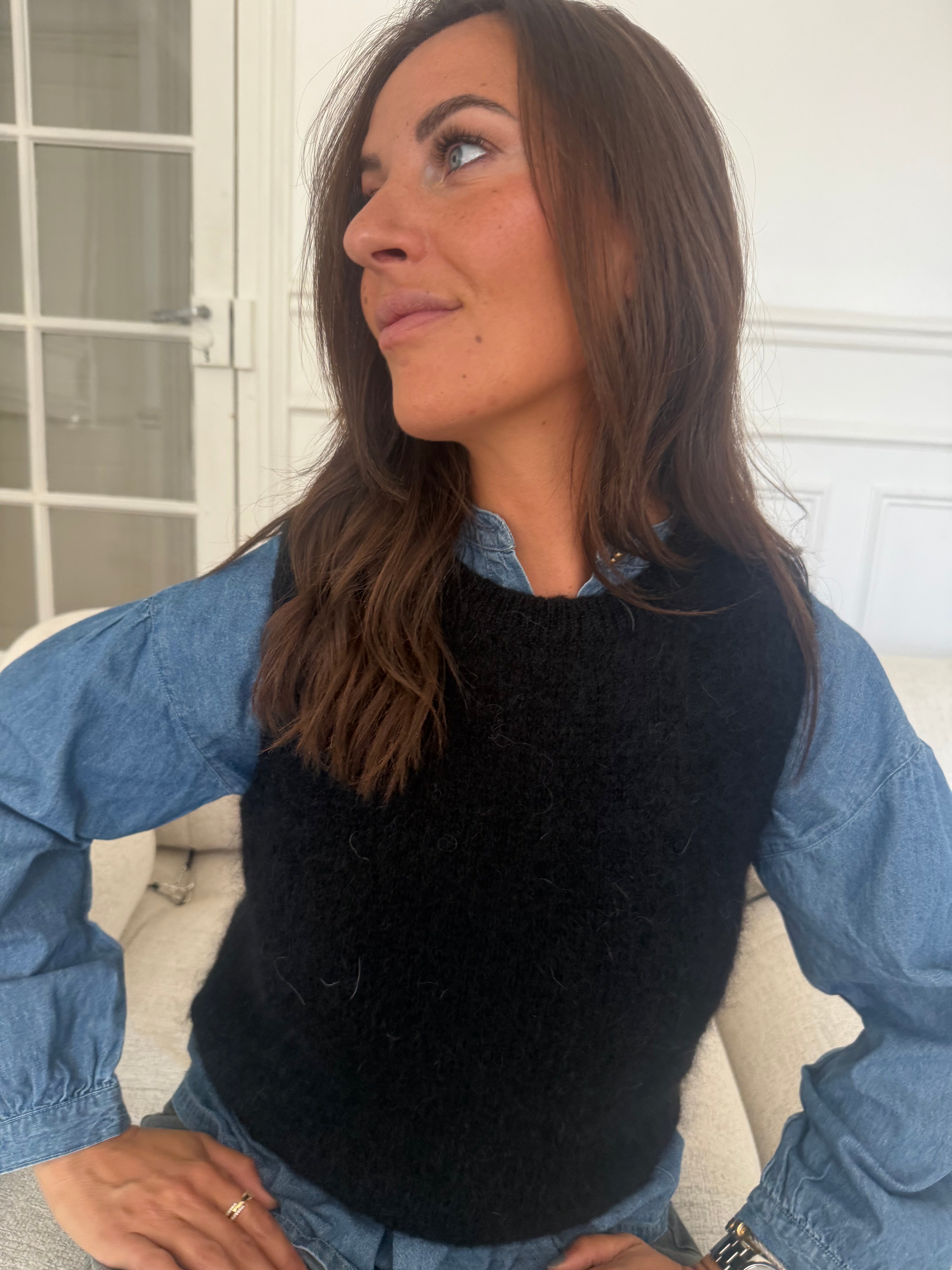 Pull mohair Lalie noir taille unique