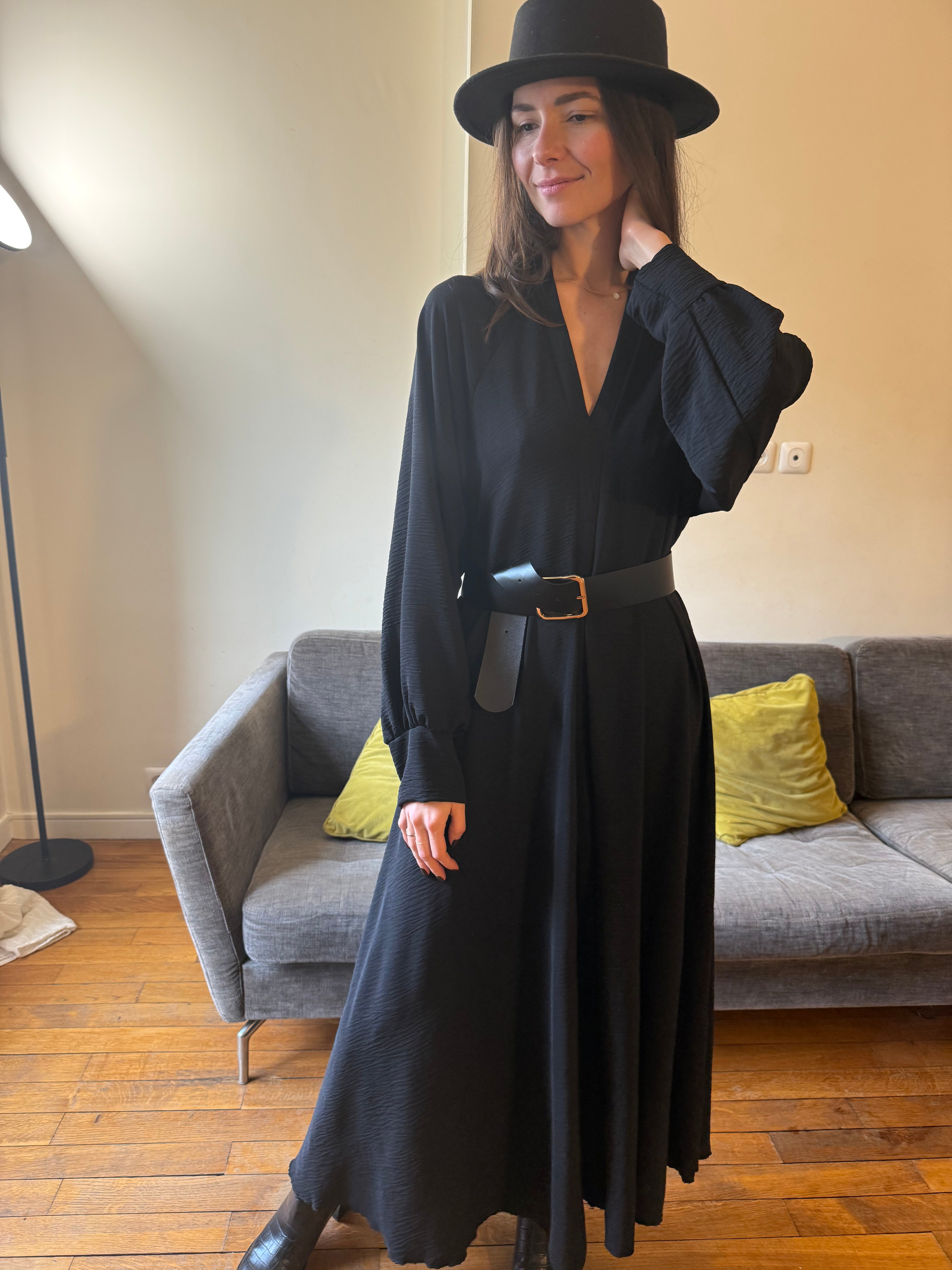 Robe Jenna noir taille unique jusqu'au la taille 48