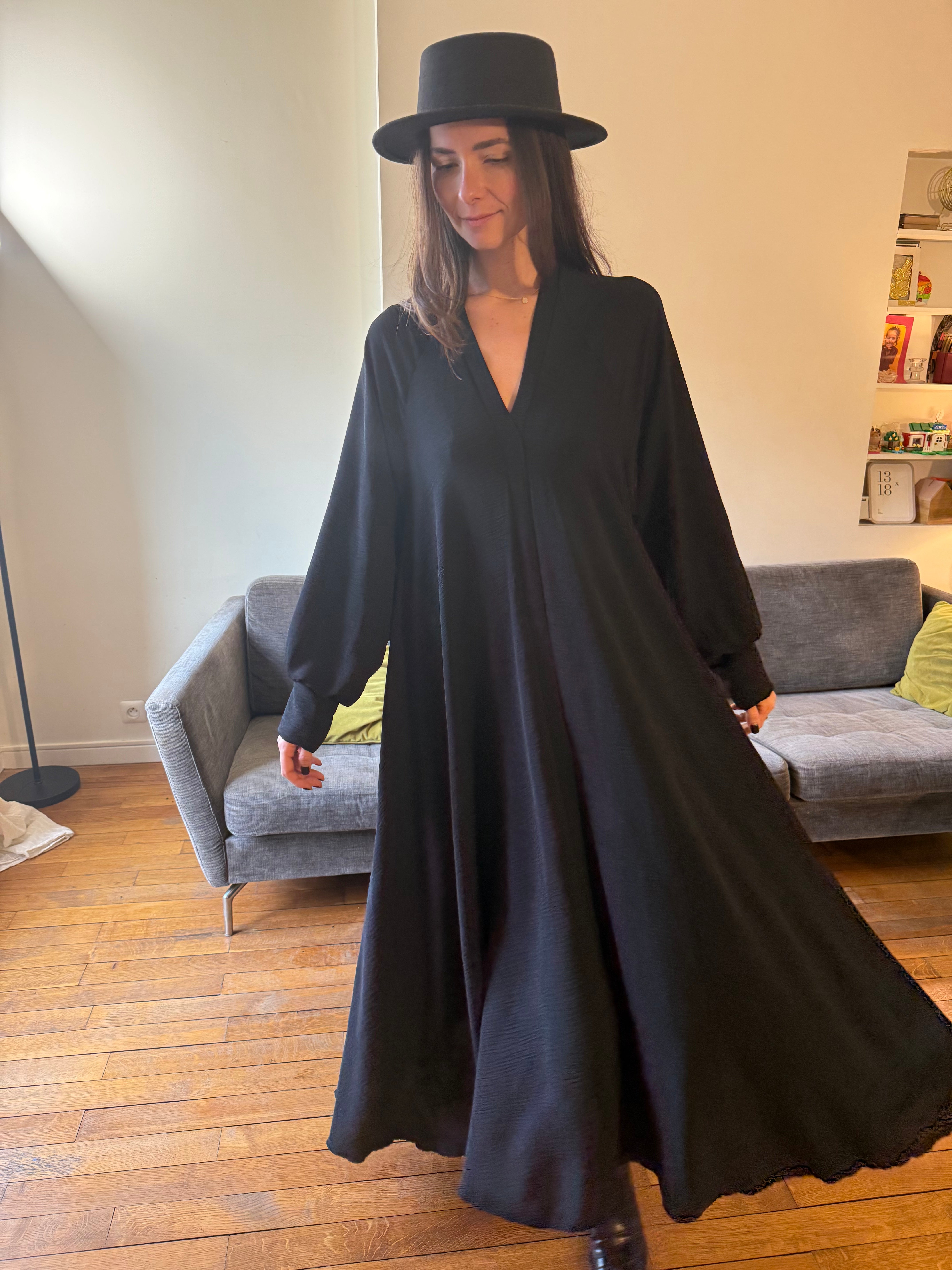 Robe Jenna noir taille unique jusqu'au la taille 48