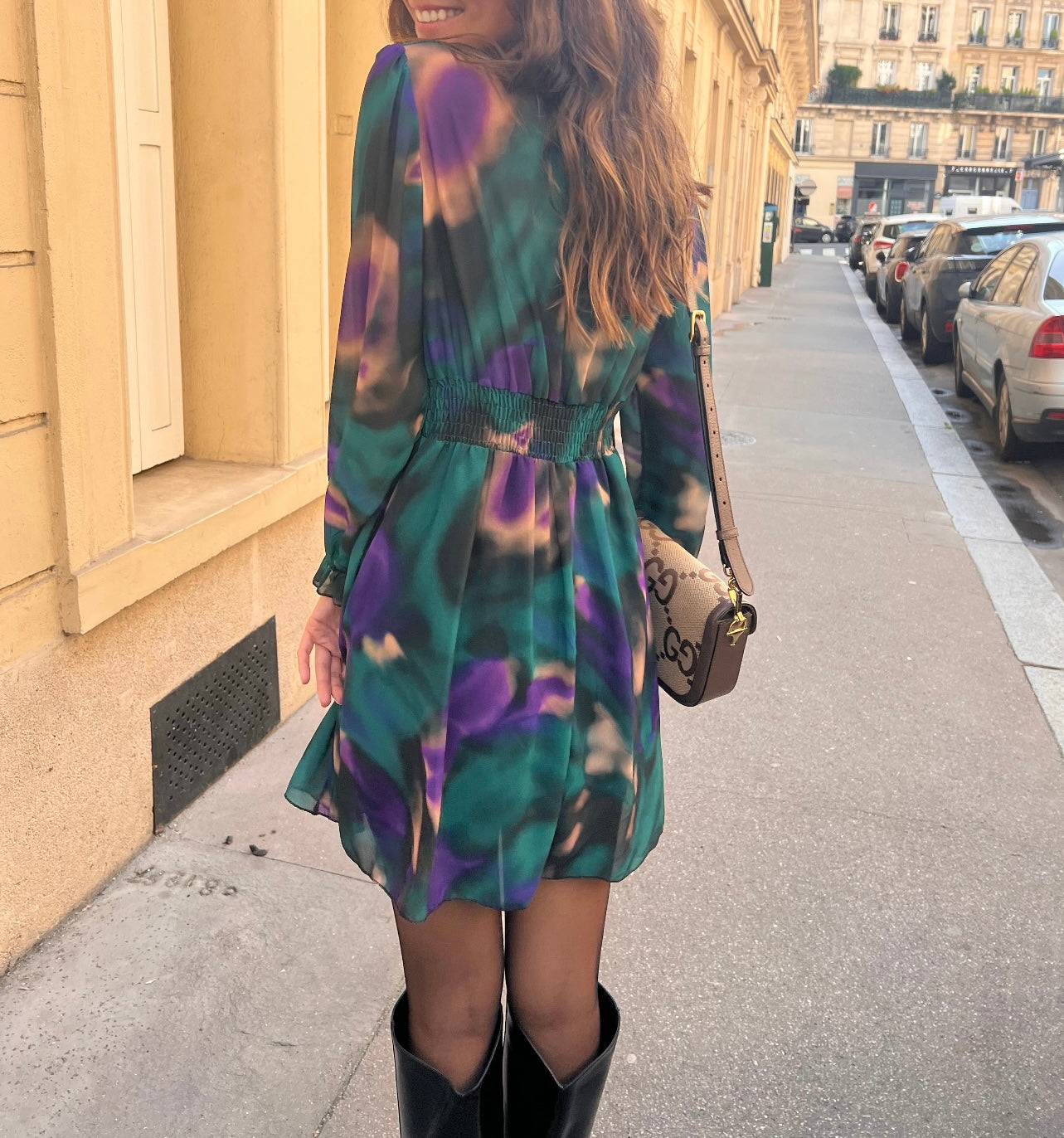 Robe Lolie imprimé vert et violet