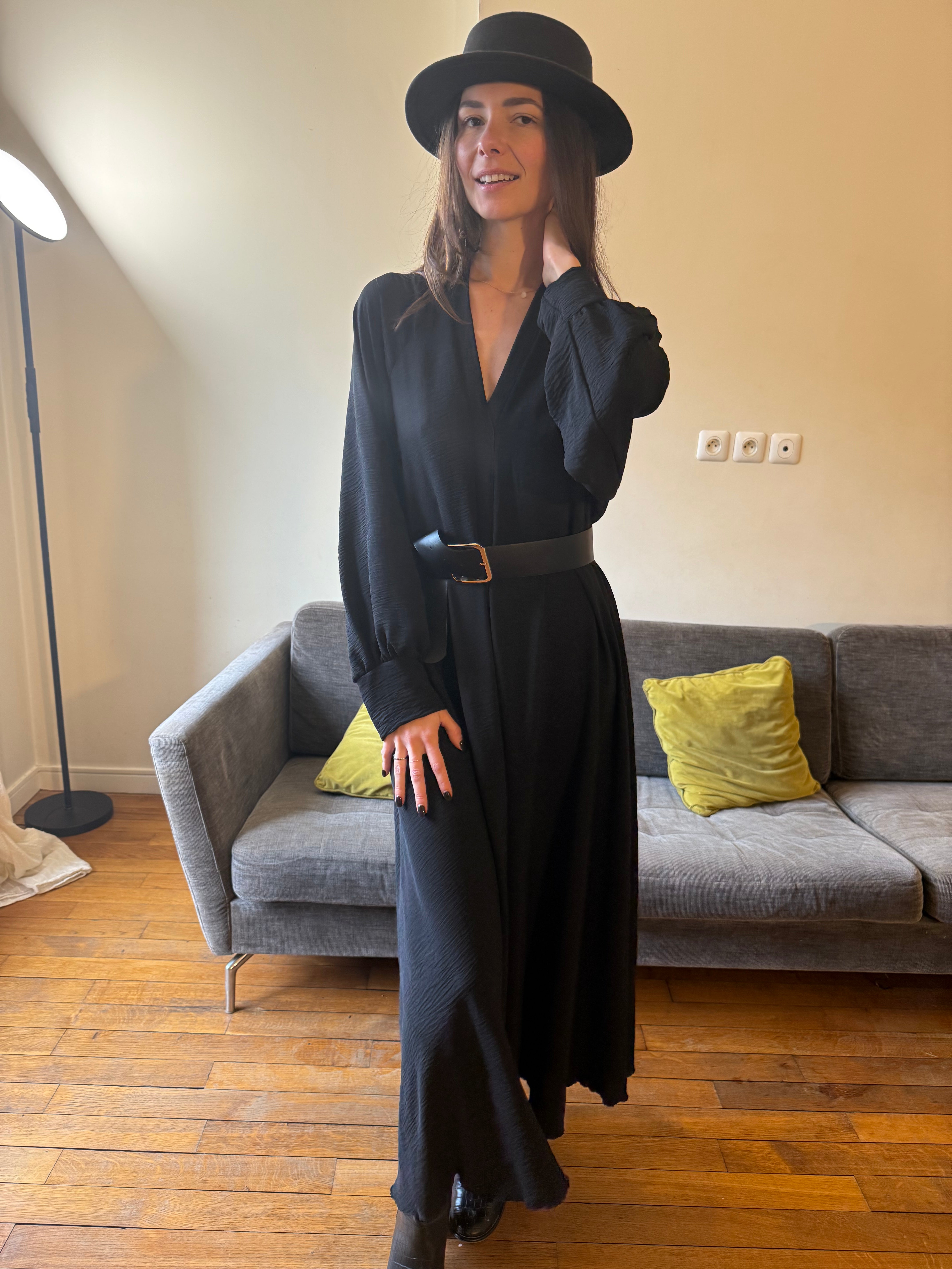 Robe Jenna noir taille unique jusqu'au la taille 48