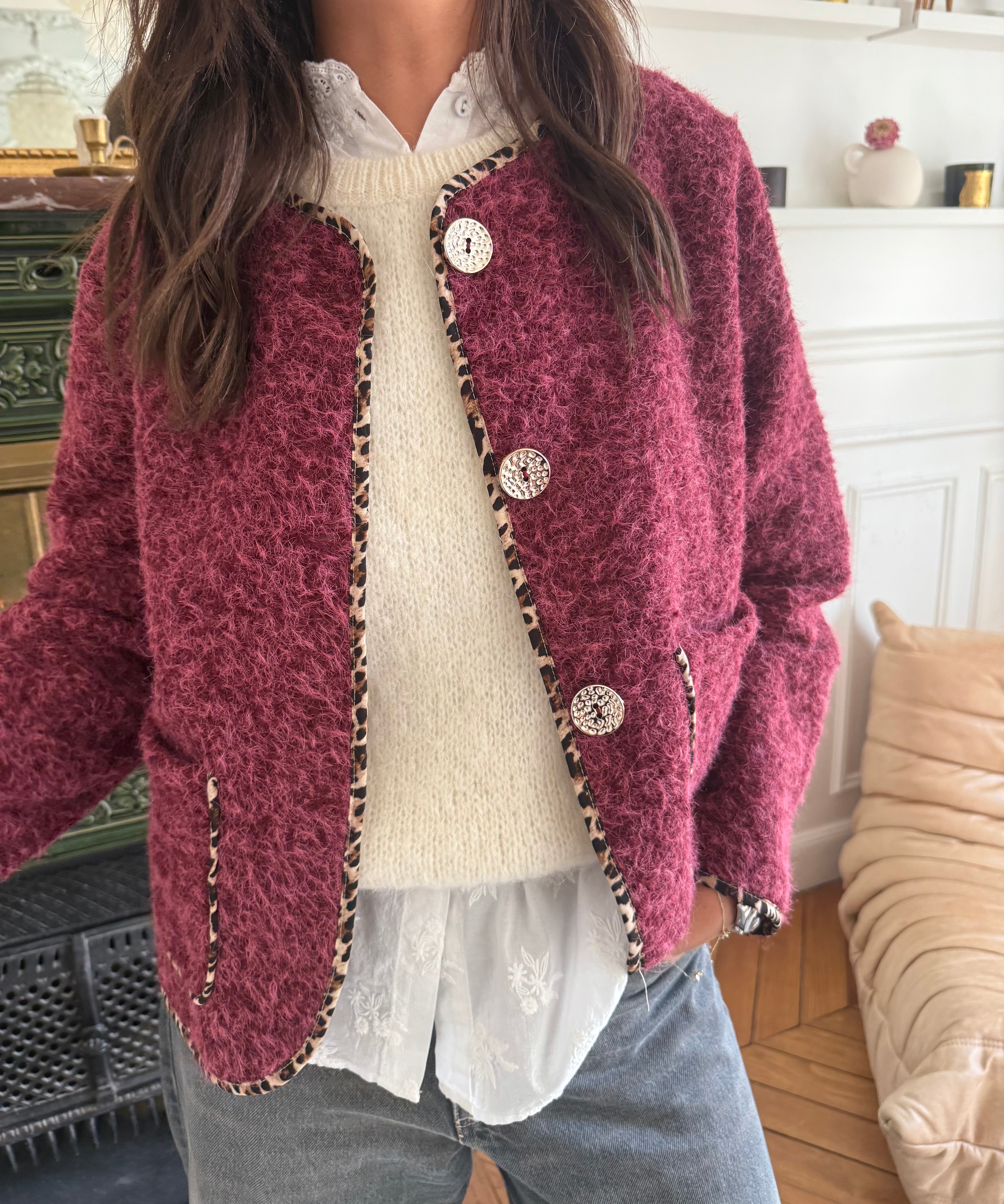 Veste Luna Bordeaux taille unique