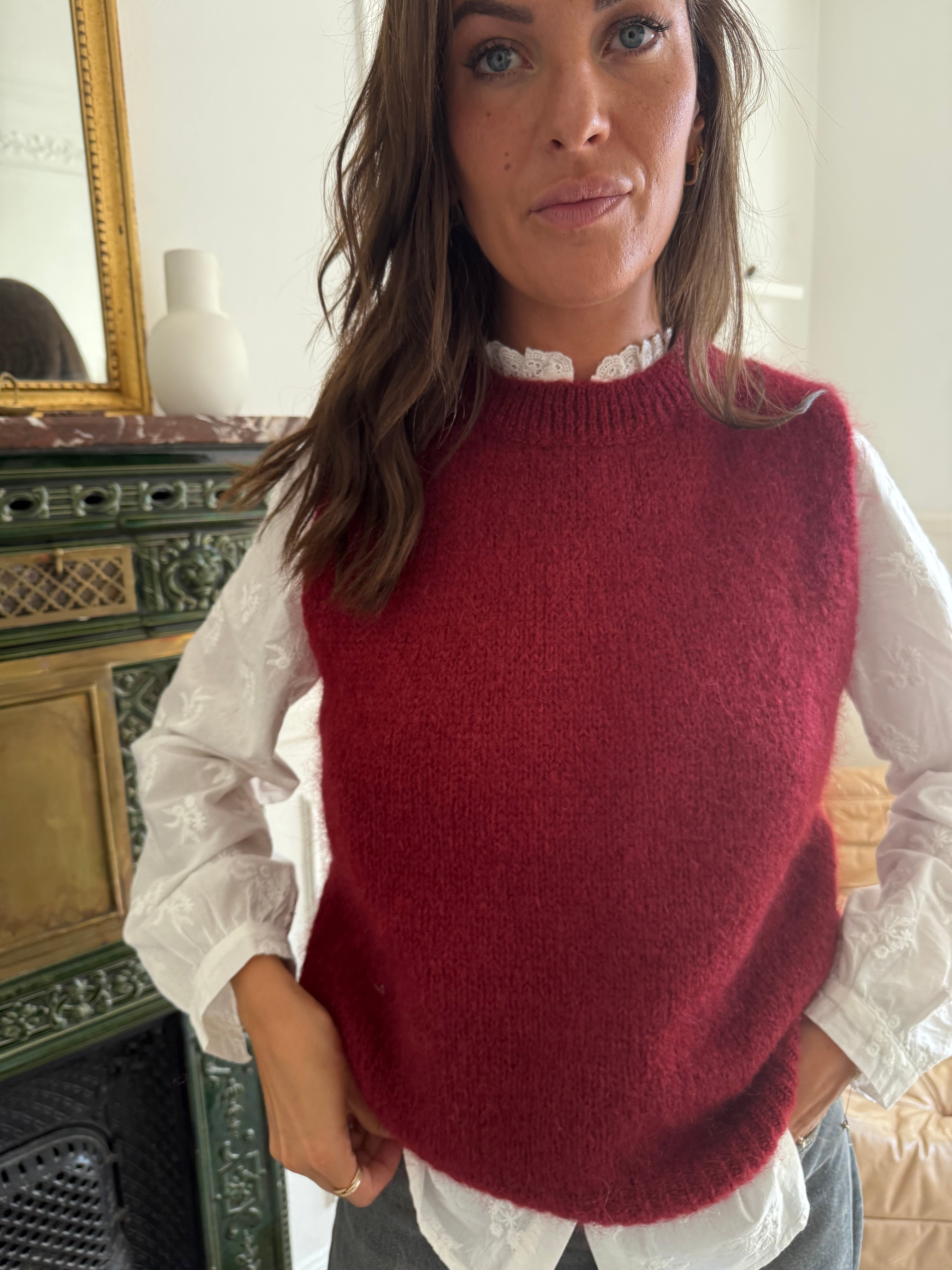 Pull mohair Jizelle Bordeaux taille unique