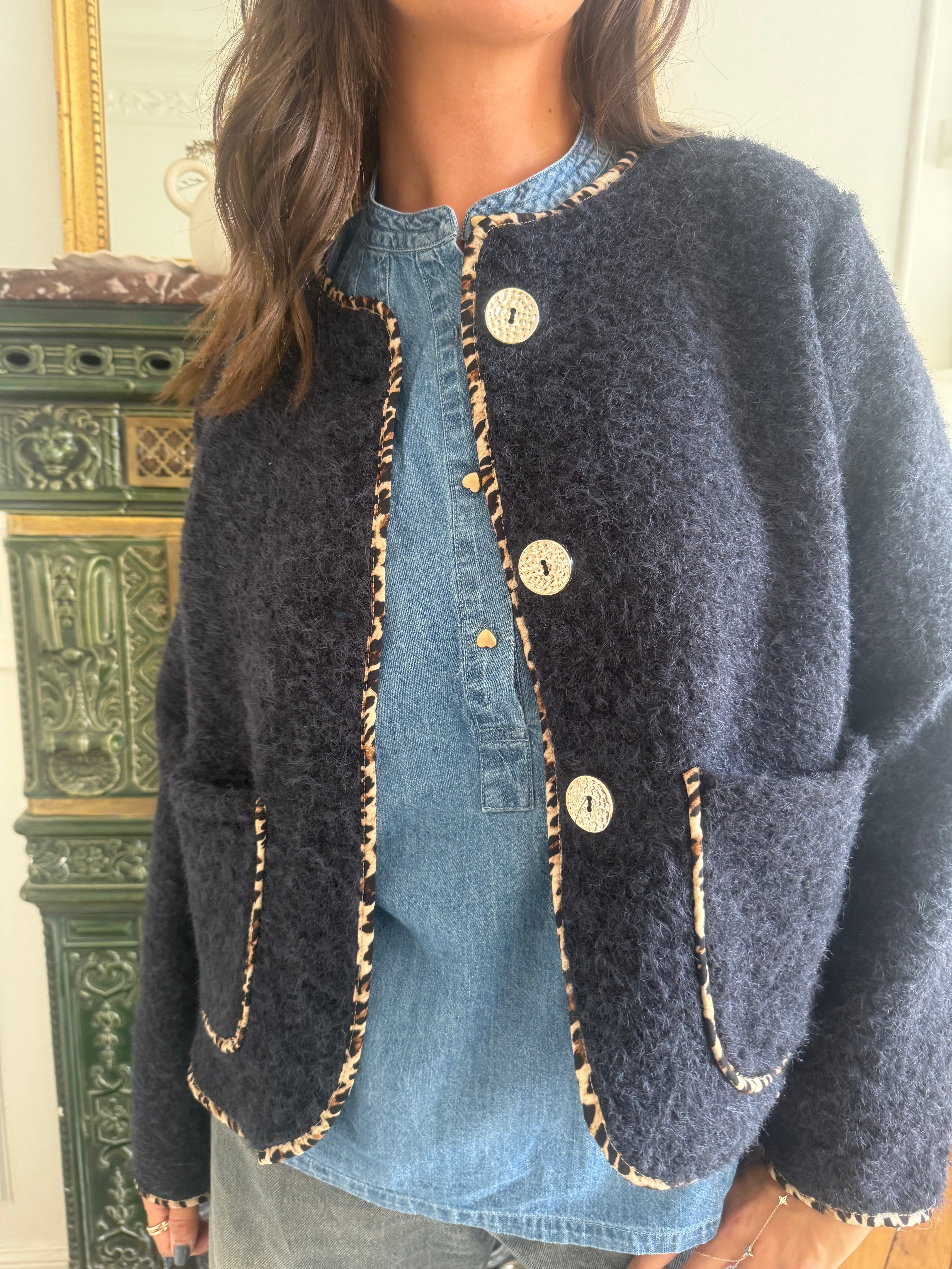 Veste Luna Bleu marine taille unique