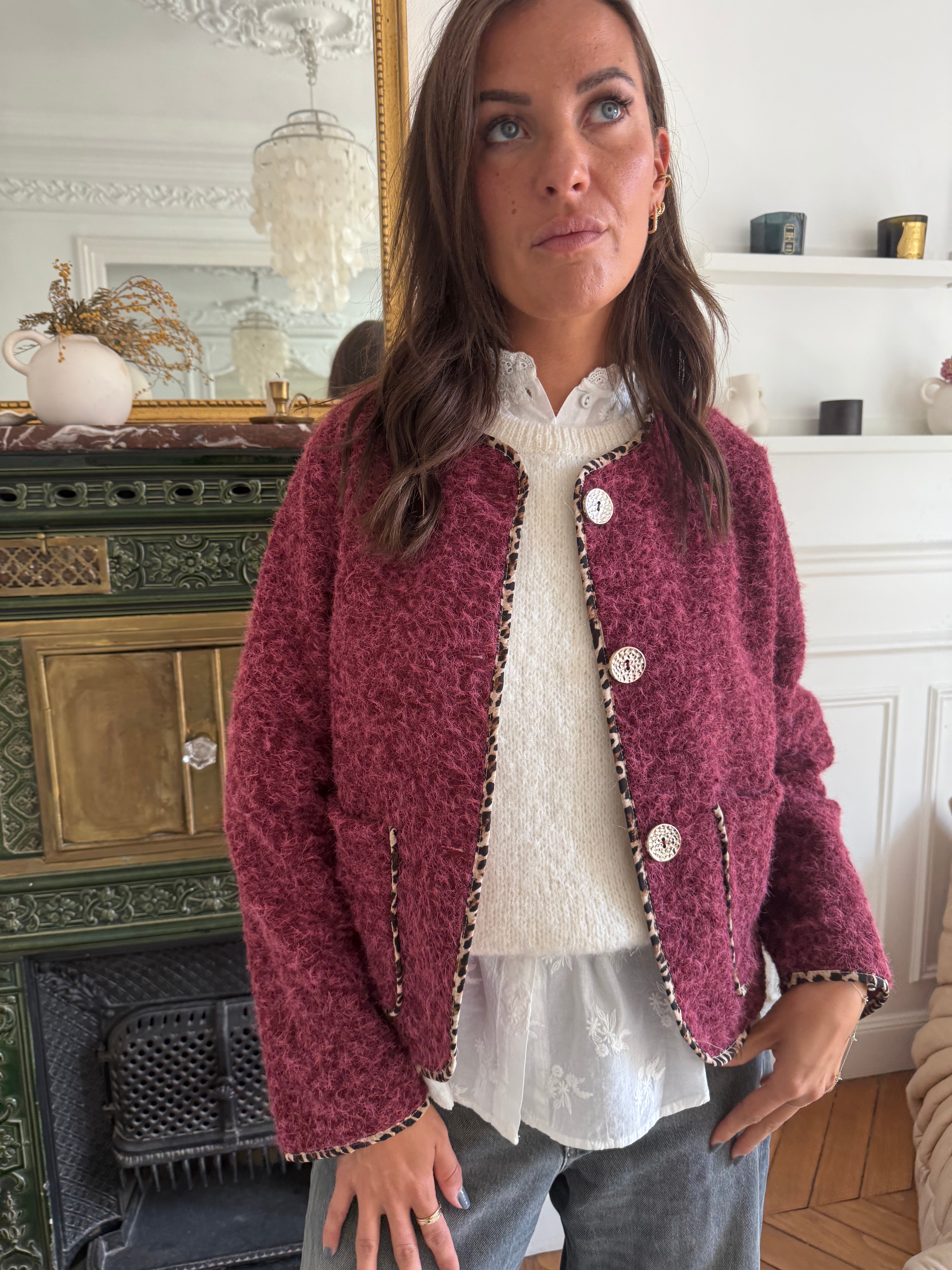 Veste Luna Bordeaux taille unique