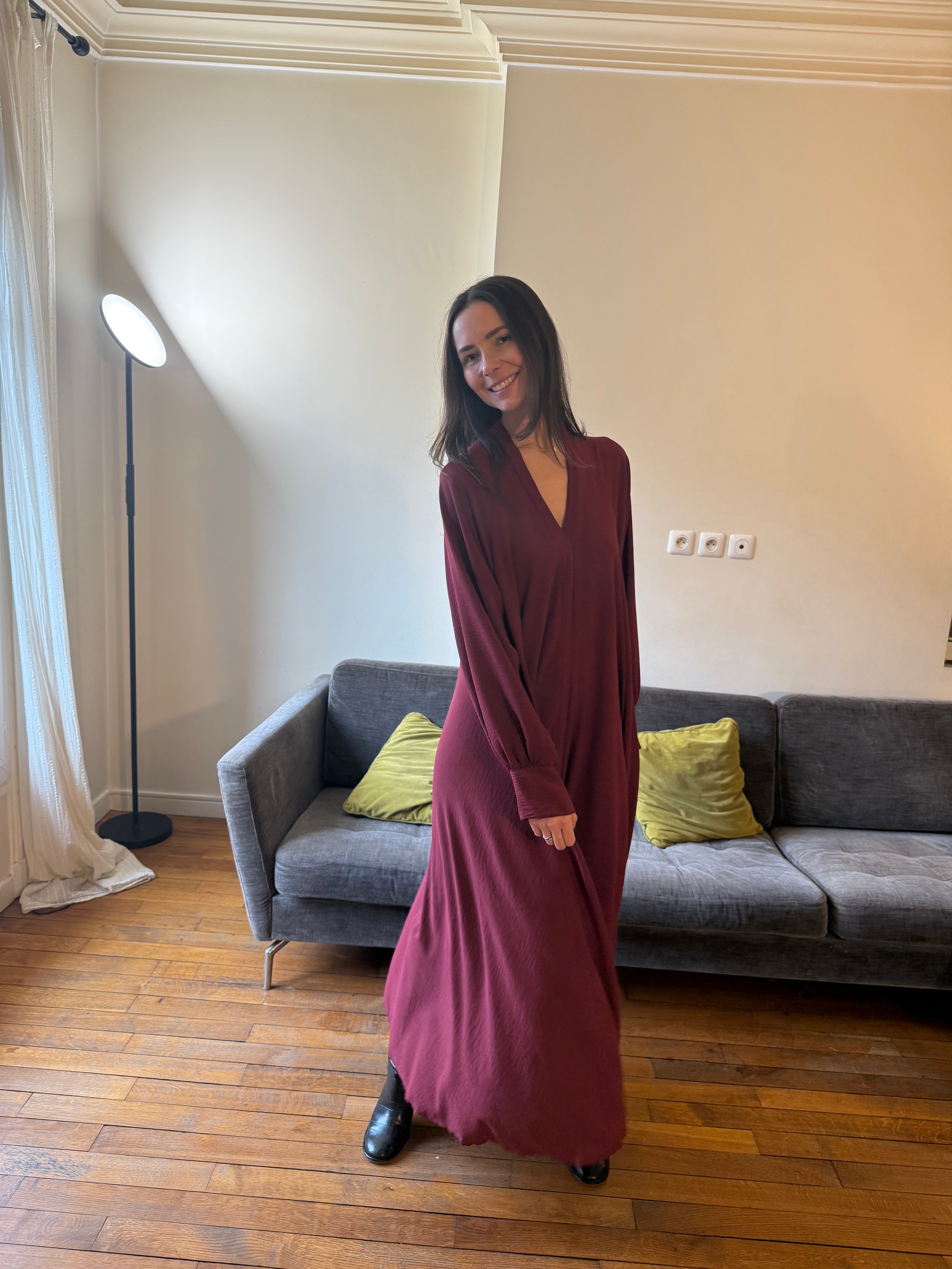 Robe Jenna bordeaux taille unique jusqu'au la taille 48