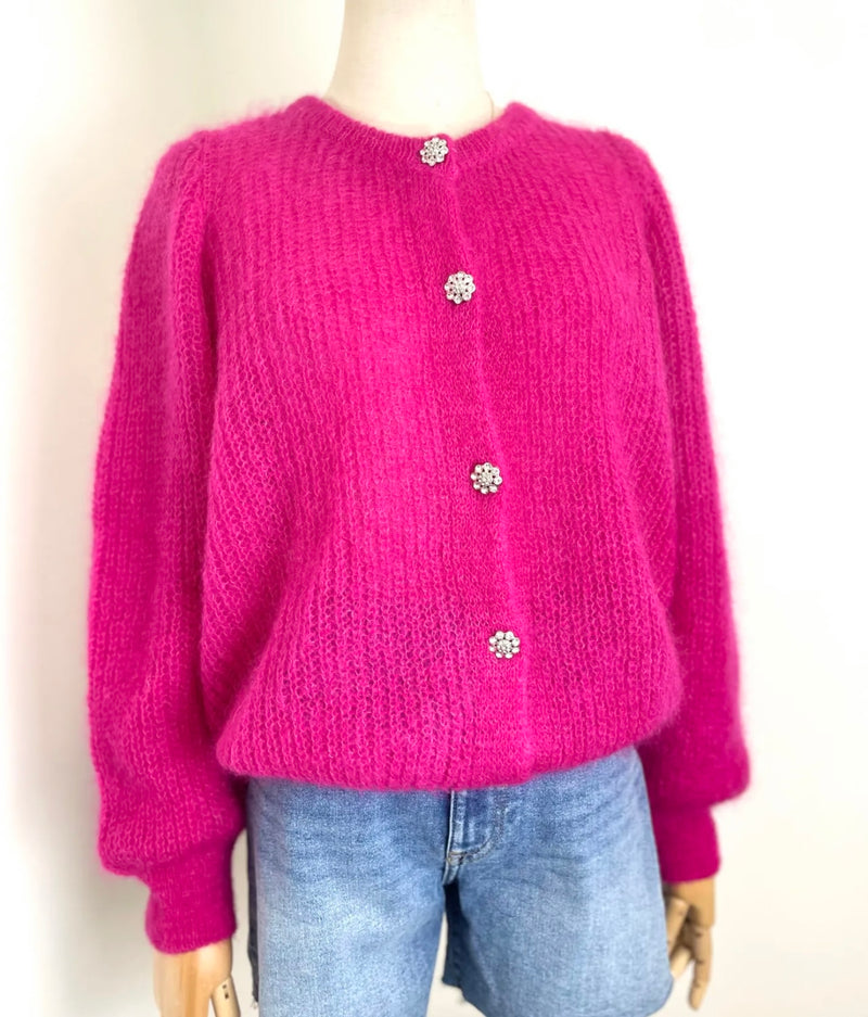 Gilet Mohair Dalia Fushia