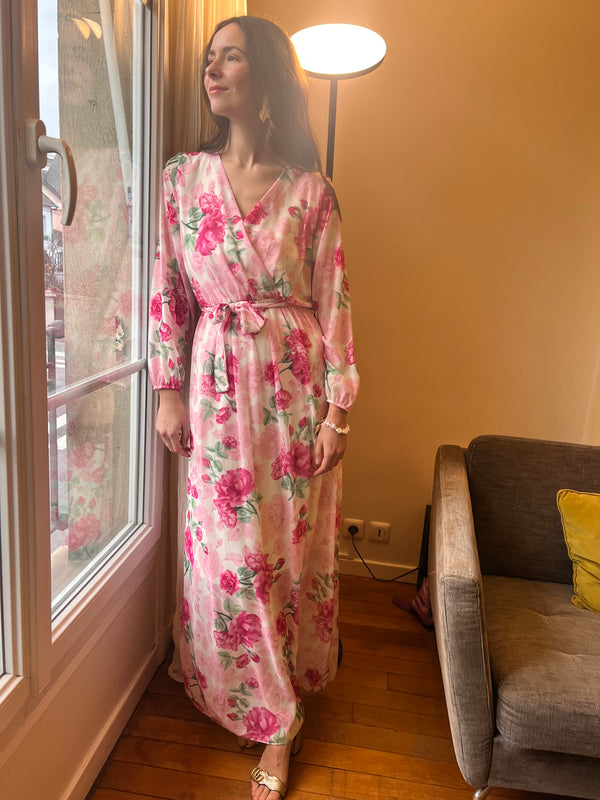 Robe Tonia imprimé Fleurs rose