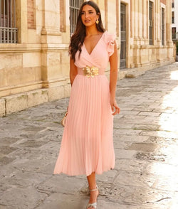 Robe Aline rose poudré