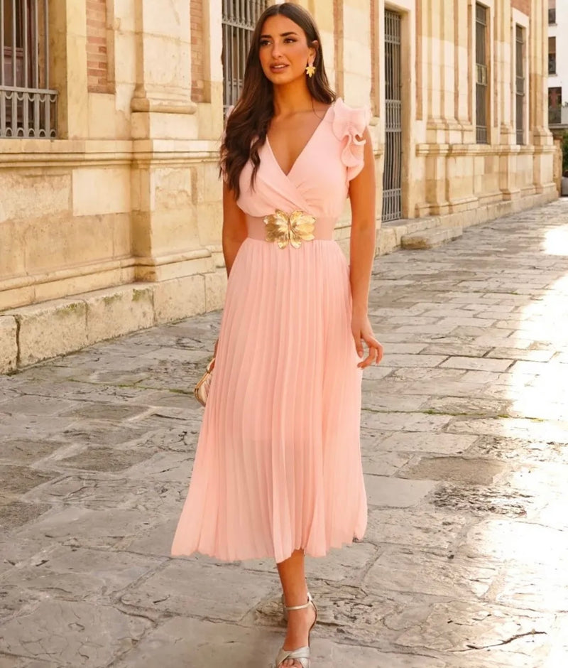 Robe Aline rose poudré
