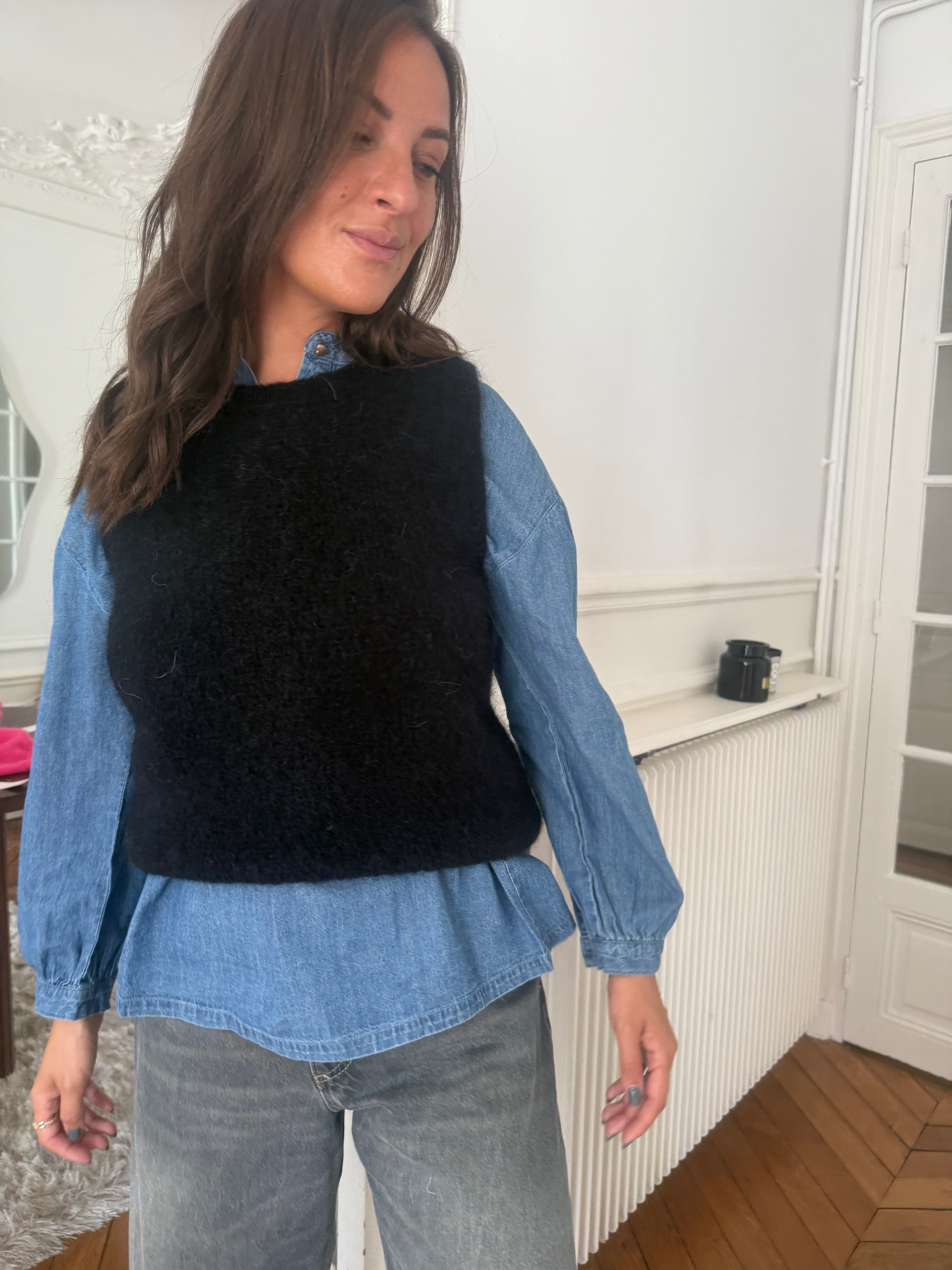 Pull mohair Lalie noir taille unique