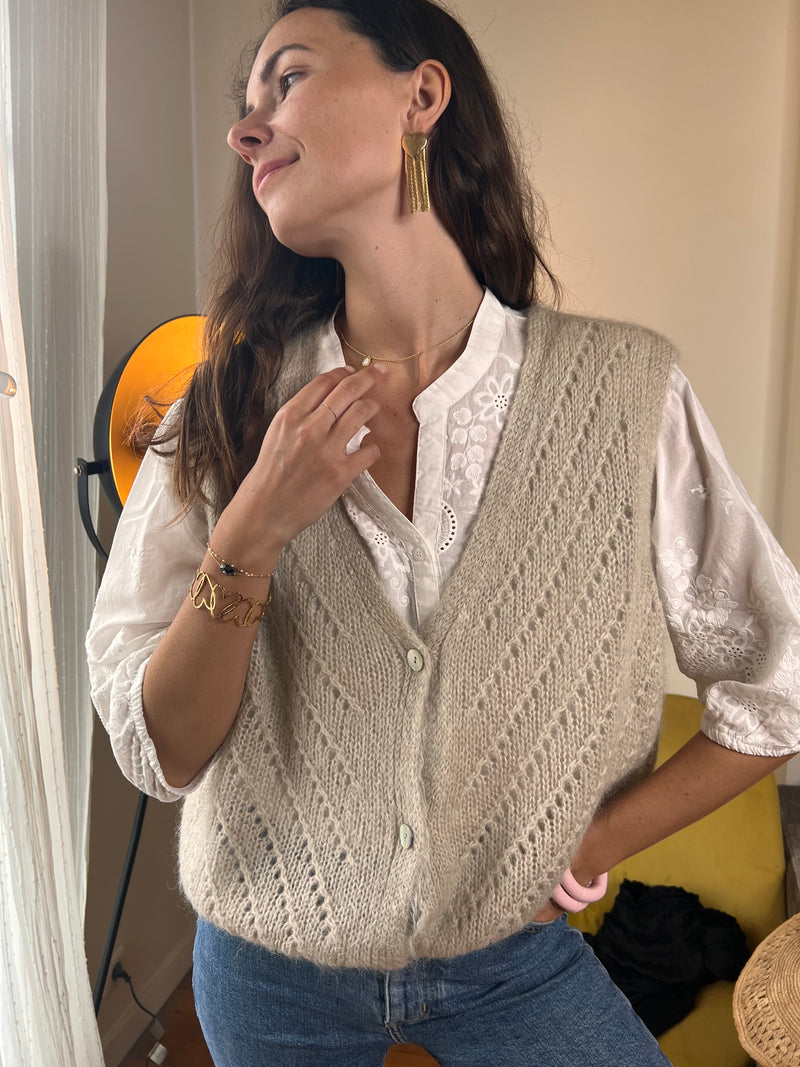 Gilet Ally beige taille unique