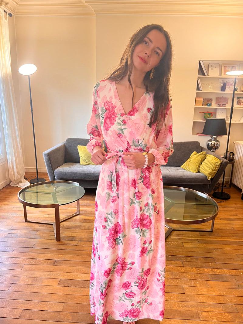 Robe Tonia imprimé Fleurs rose