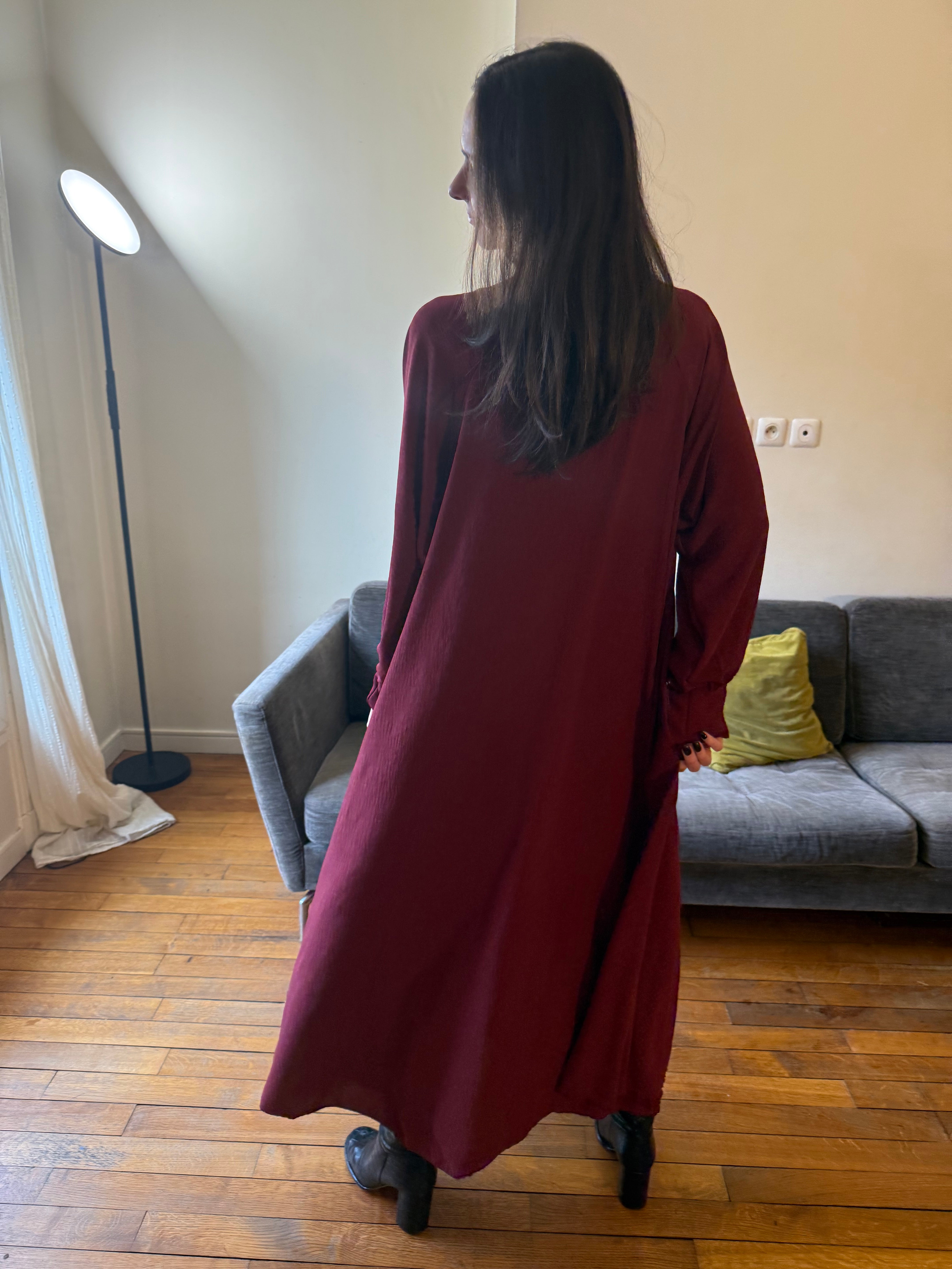 Robe Jenna bordeaux  taille unique jusqu'au la taille 48