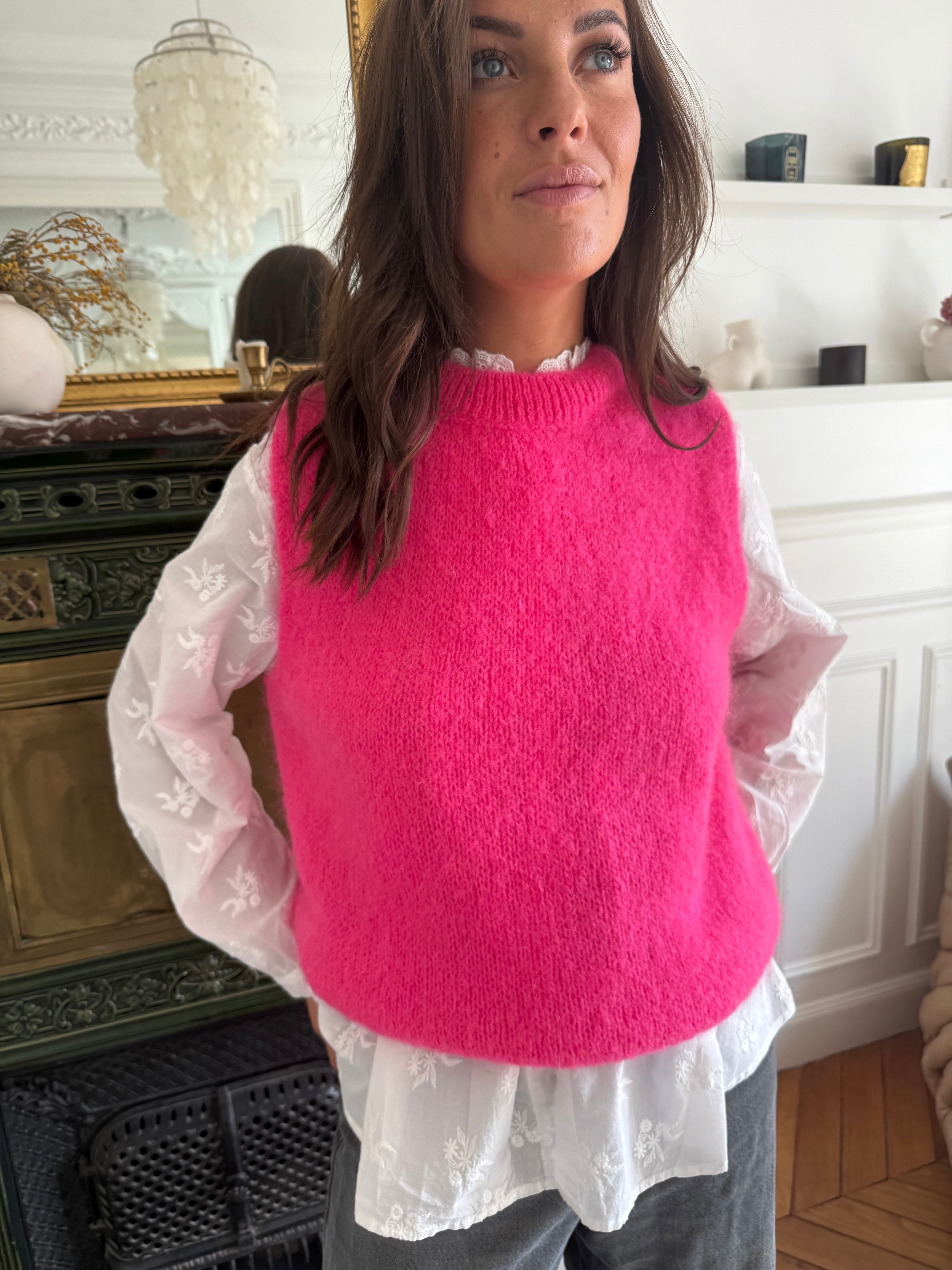 Pull mohair Jizelle Fushia taille unique
