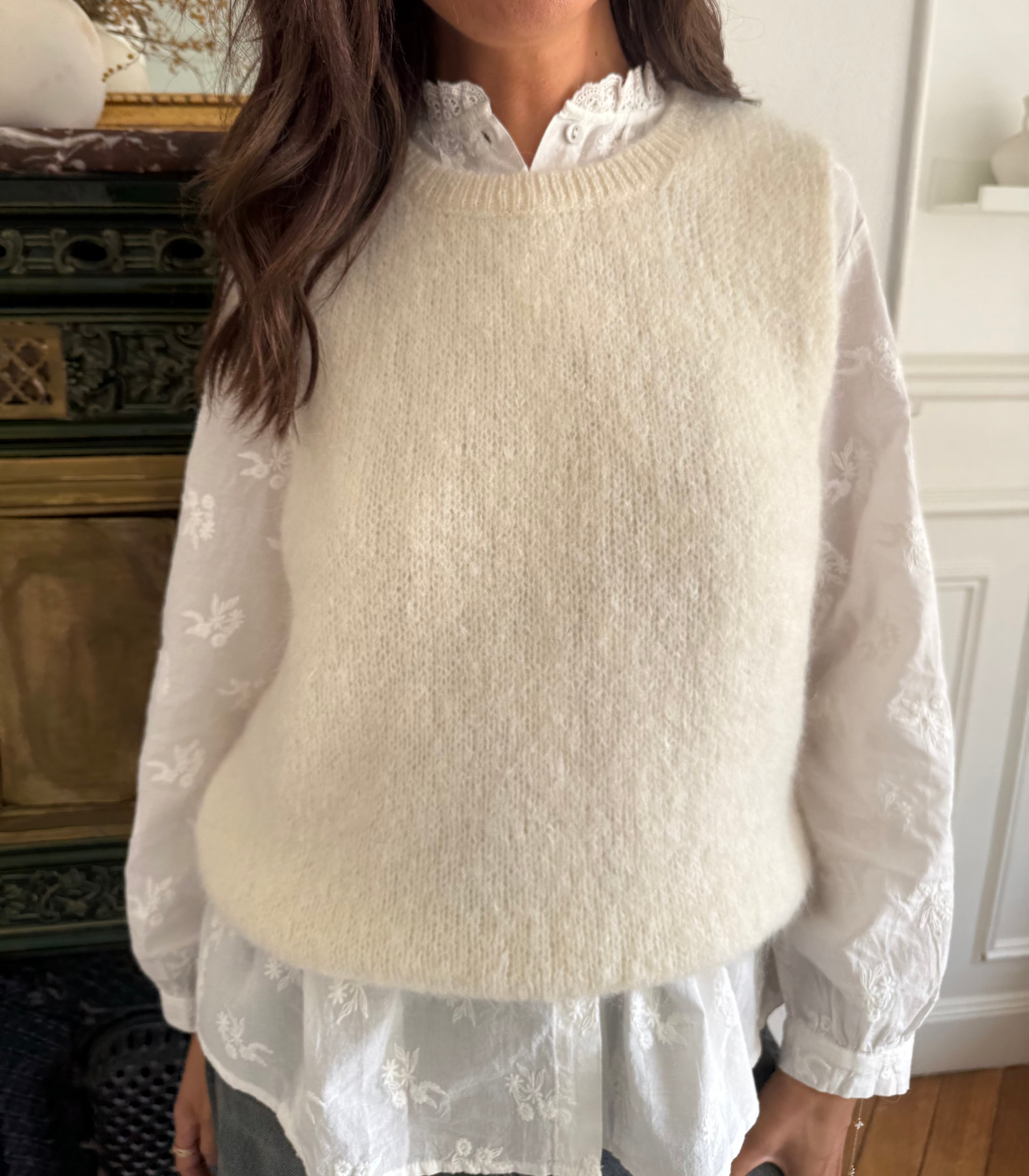 Pull mohair Lalie écru taille unique