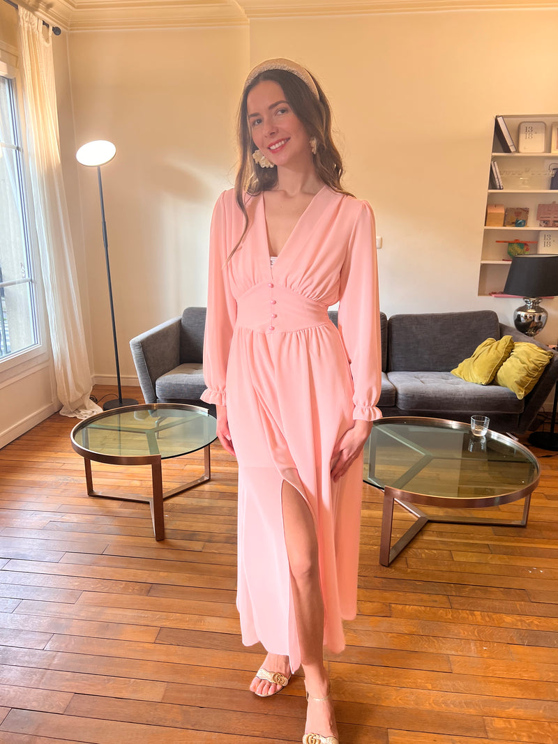 Robe Avina rose poudré