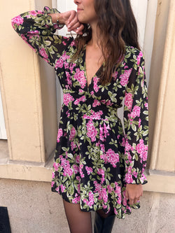 Robe Lolie Imprimé rose et vert