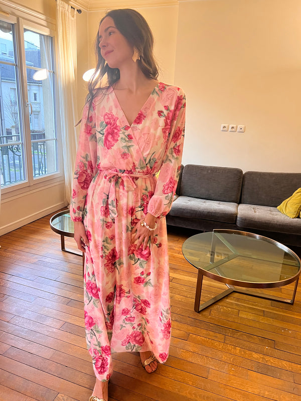 Robe Tonia imprimé Fleurs rose