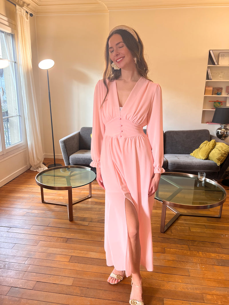 Robe Avina rose poudré