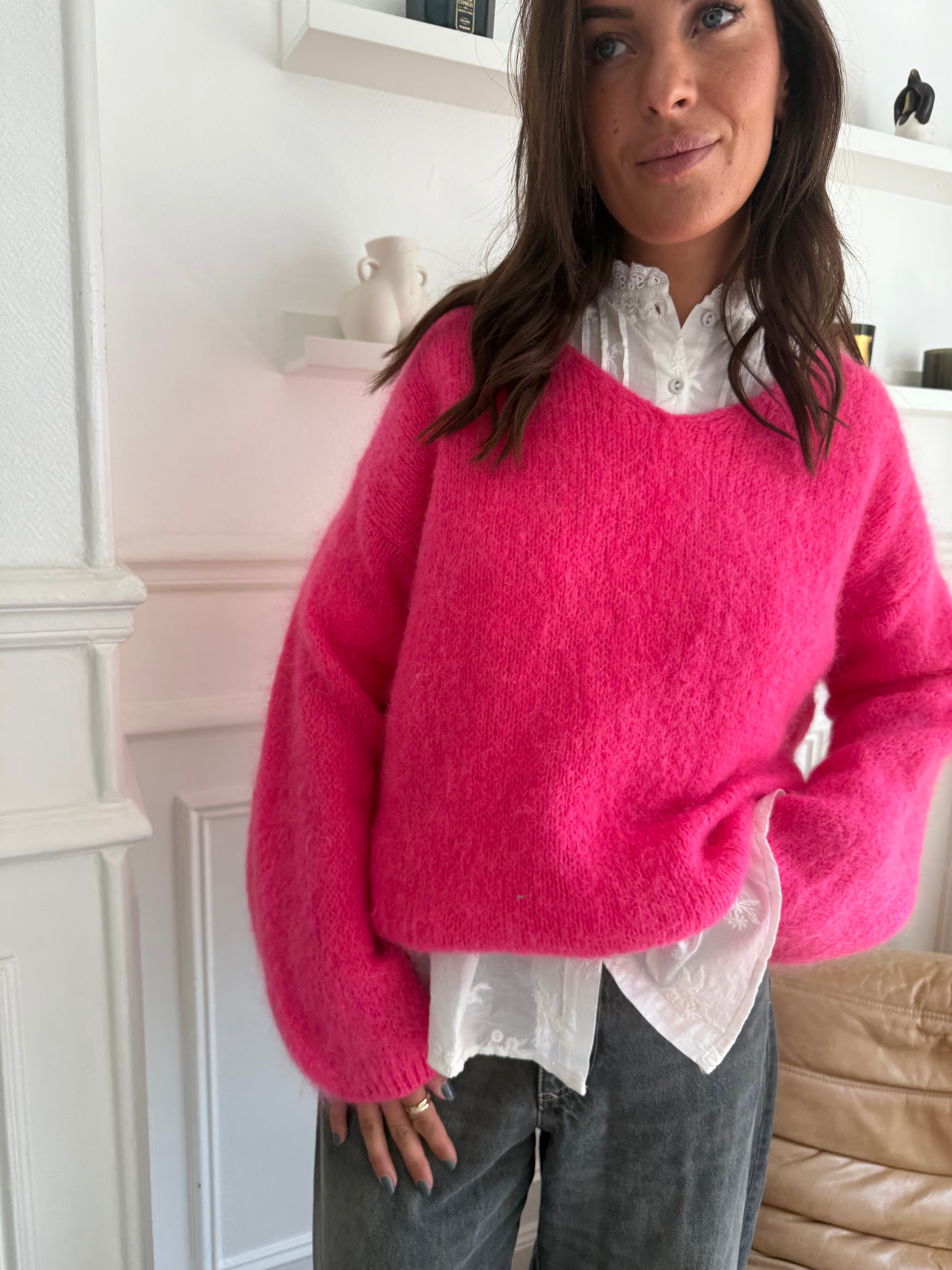 Pull  mohair Lola Fushia taille unique