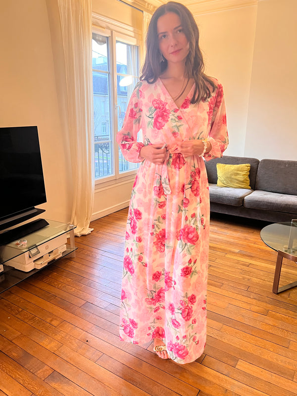 Robe Tonia imprimé Fleurs rose