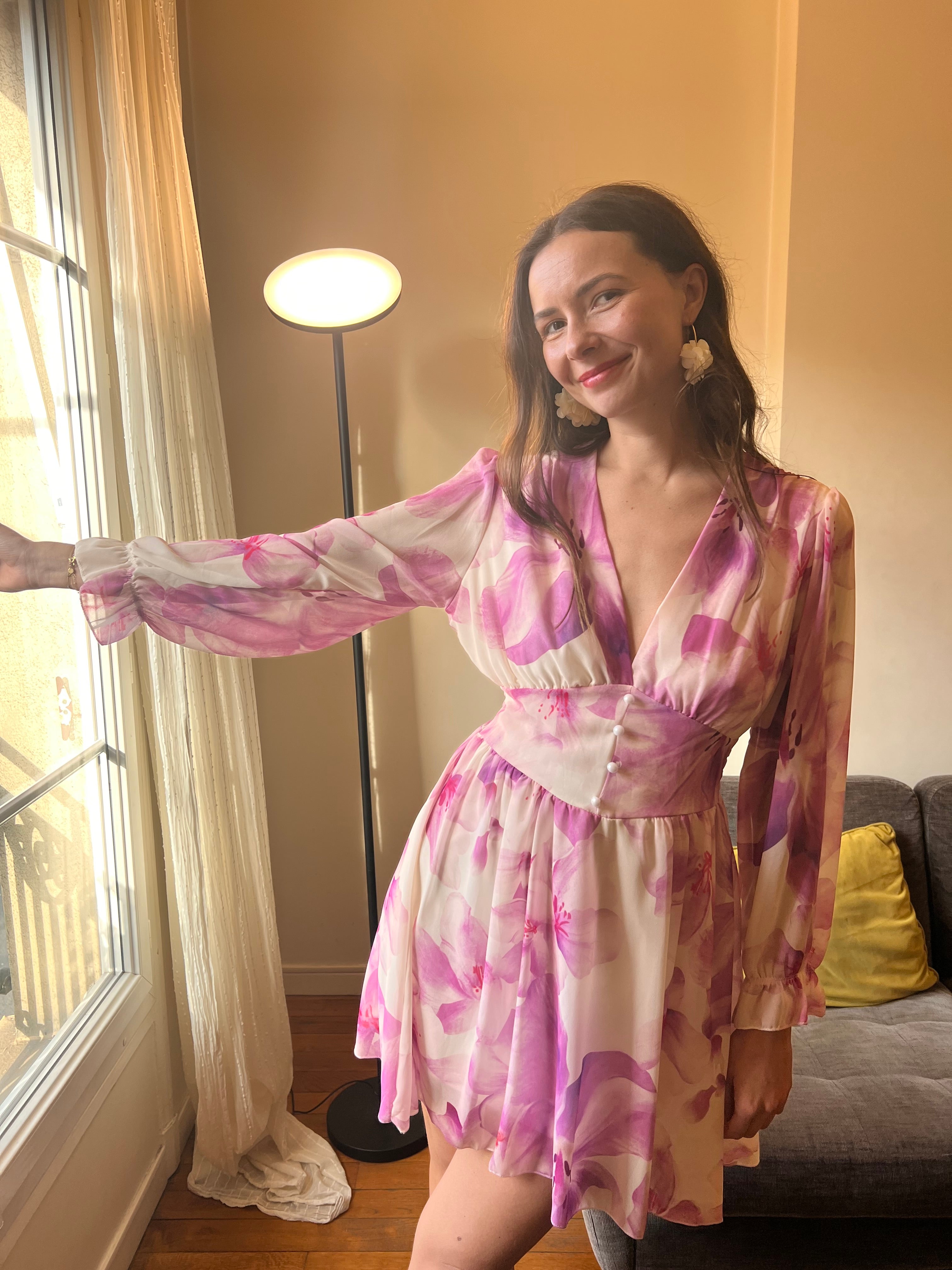Robe Lolie écrue et rose