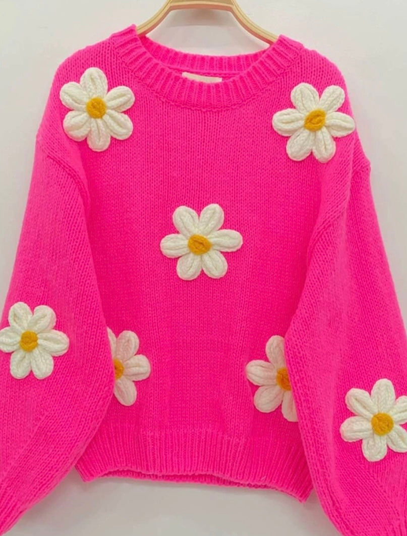 Pull marguerites Fushia