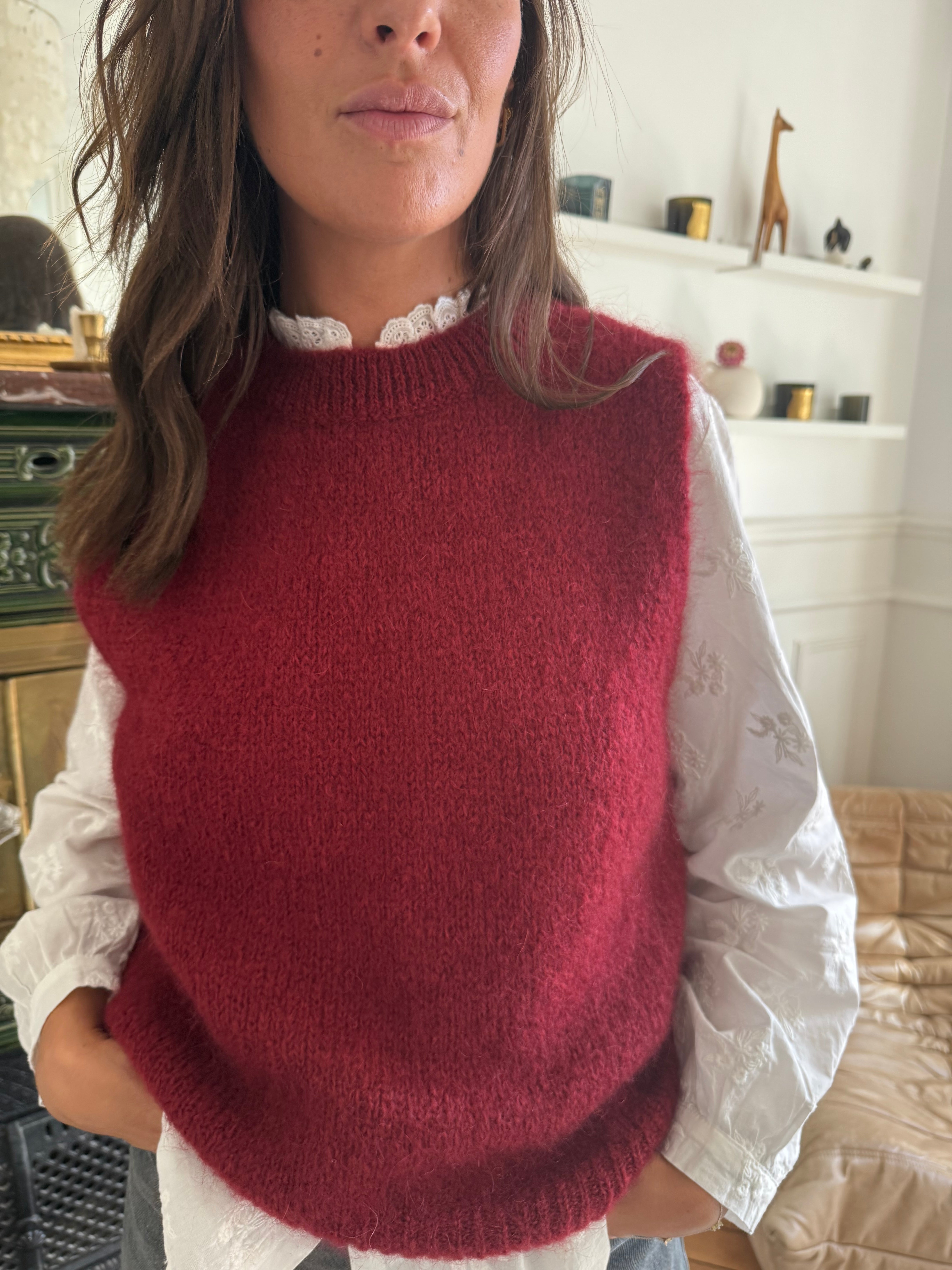 Pull mohair Jizelle Bordeaux  taille unique