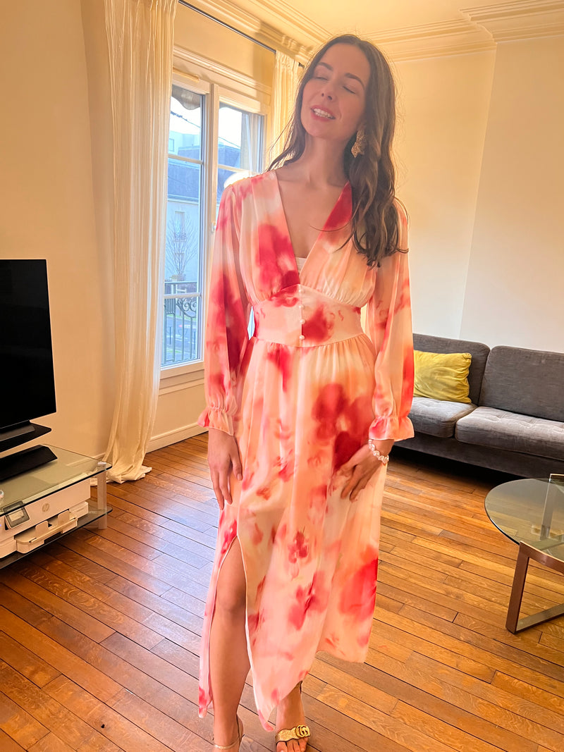 Robe Avina rose rouge