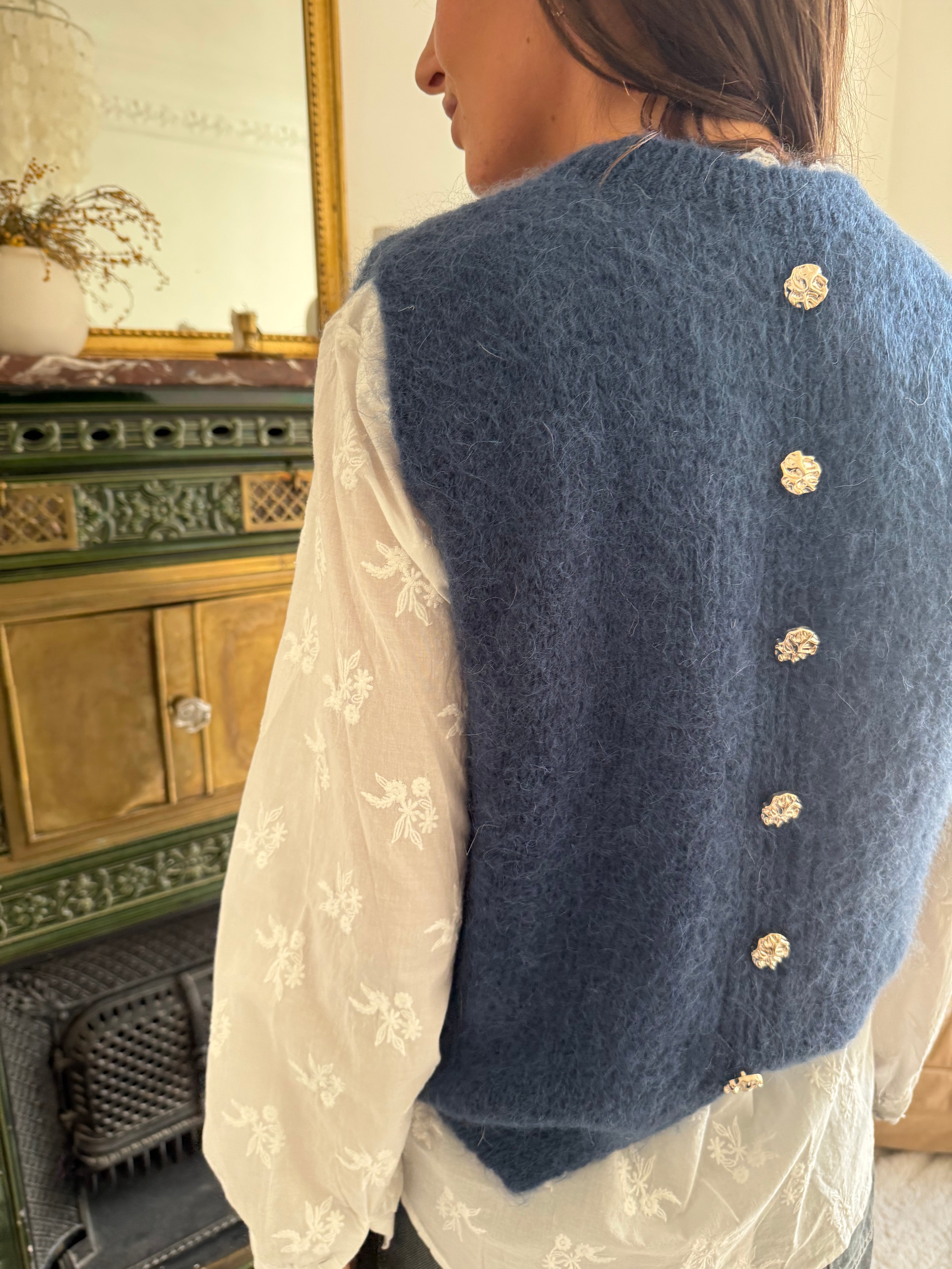Pull mohair Jizelle marine taille unique