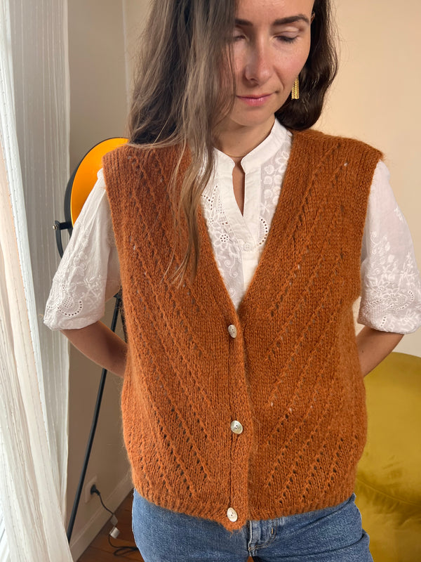 Gilet Ally Camel taille unique